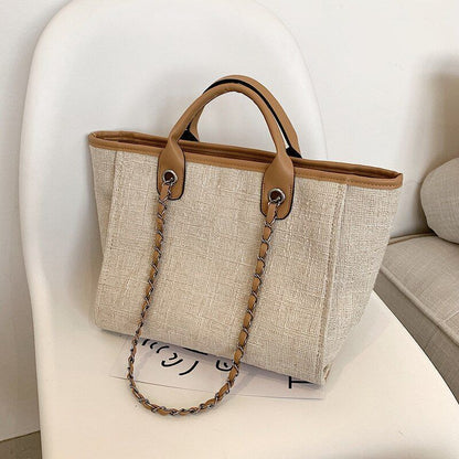 Luxury Large Canvas Bag Fashion Handbag Shoulder Bag Purse 25*11*17/43*19*29 CM