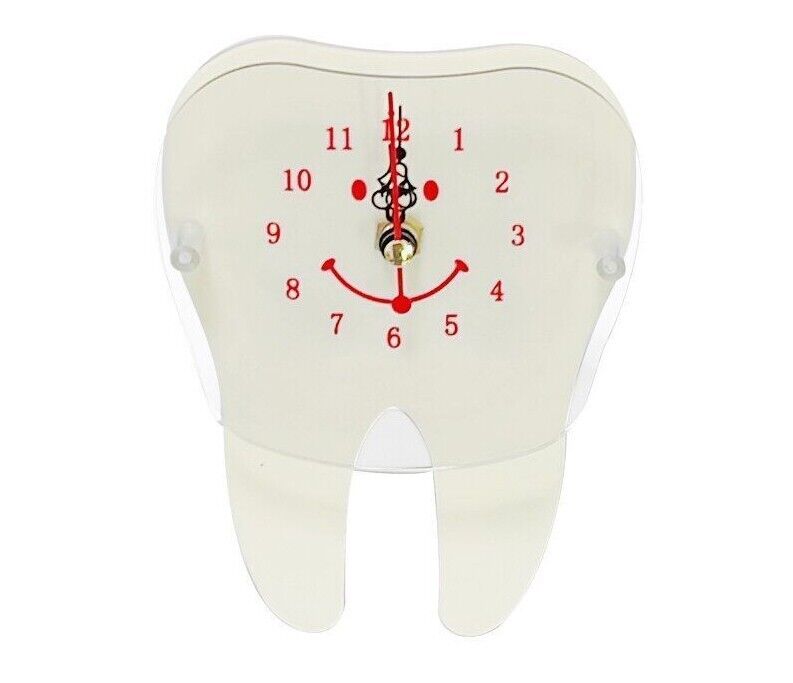 Table Clocks Dental Desk Decoration Small Tooth Shape Artcraft Ornaments 10x14cm
