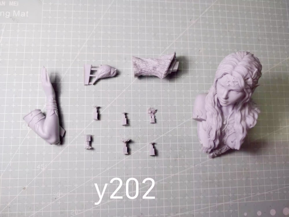 1/10 resin bust figure model kit Fantasy Elf Girl Bust unassembled unpainted