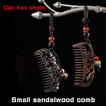 Creative Mini Ebony Mini Comb Pendant Convenient Sandalwood Small Comb Key Chain