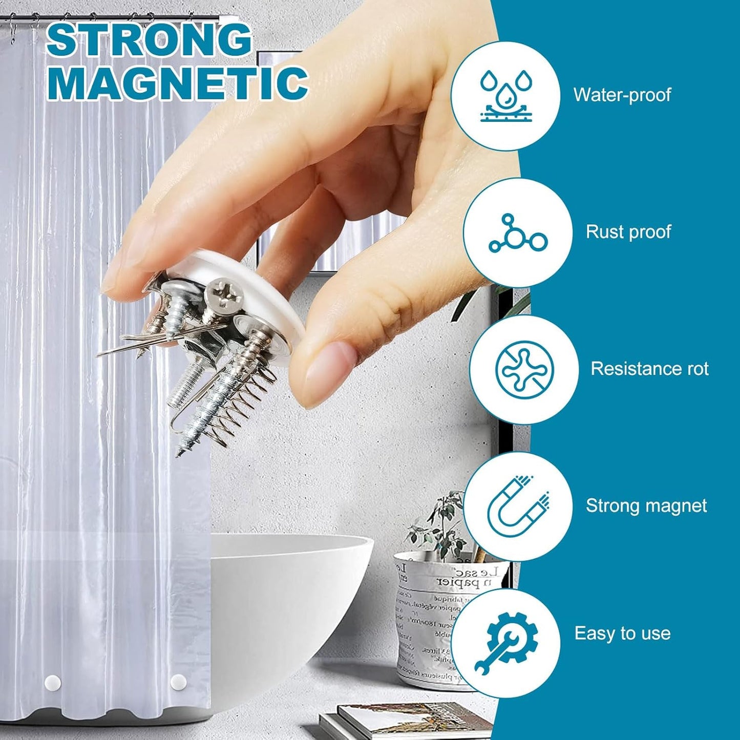 14 Pcs Shower Curtain Weights, Keep Shower Curtain Liner in Place, Easy Use for