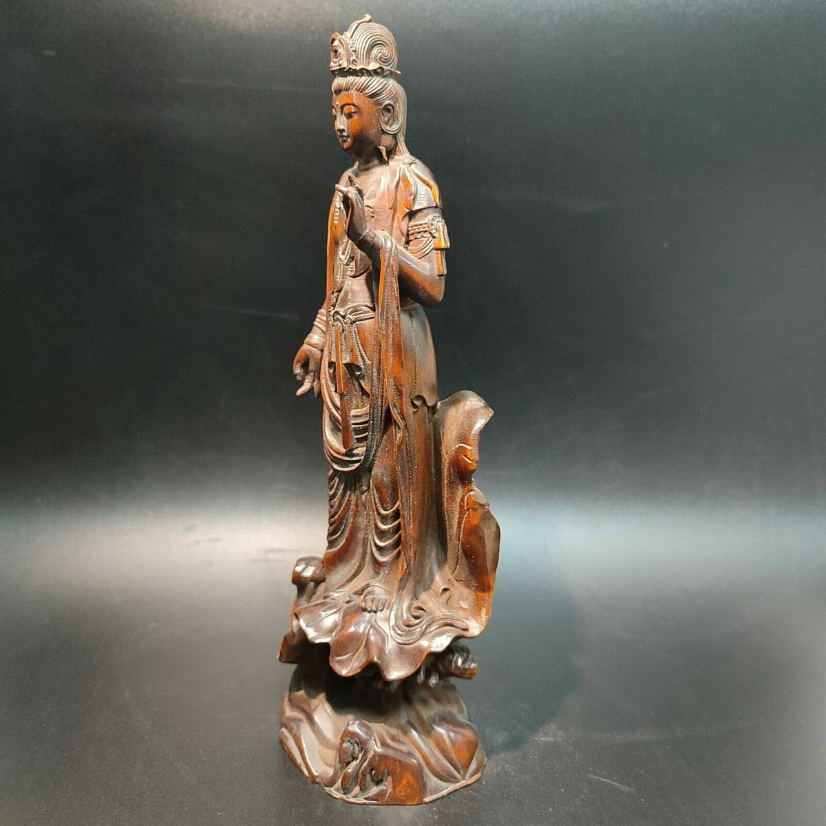 chinese wood buddha statue wooden quan kwan yin statue carvings decor art