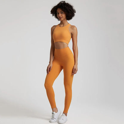 Yoga Set Women Gym Set Clothes 2pcs Running Suit Sports Leggings Pant Sportswear