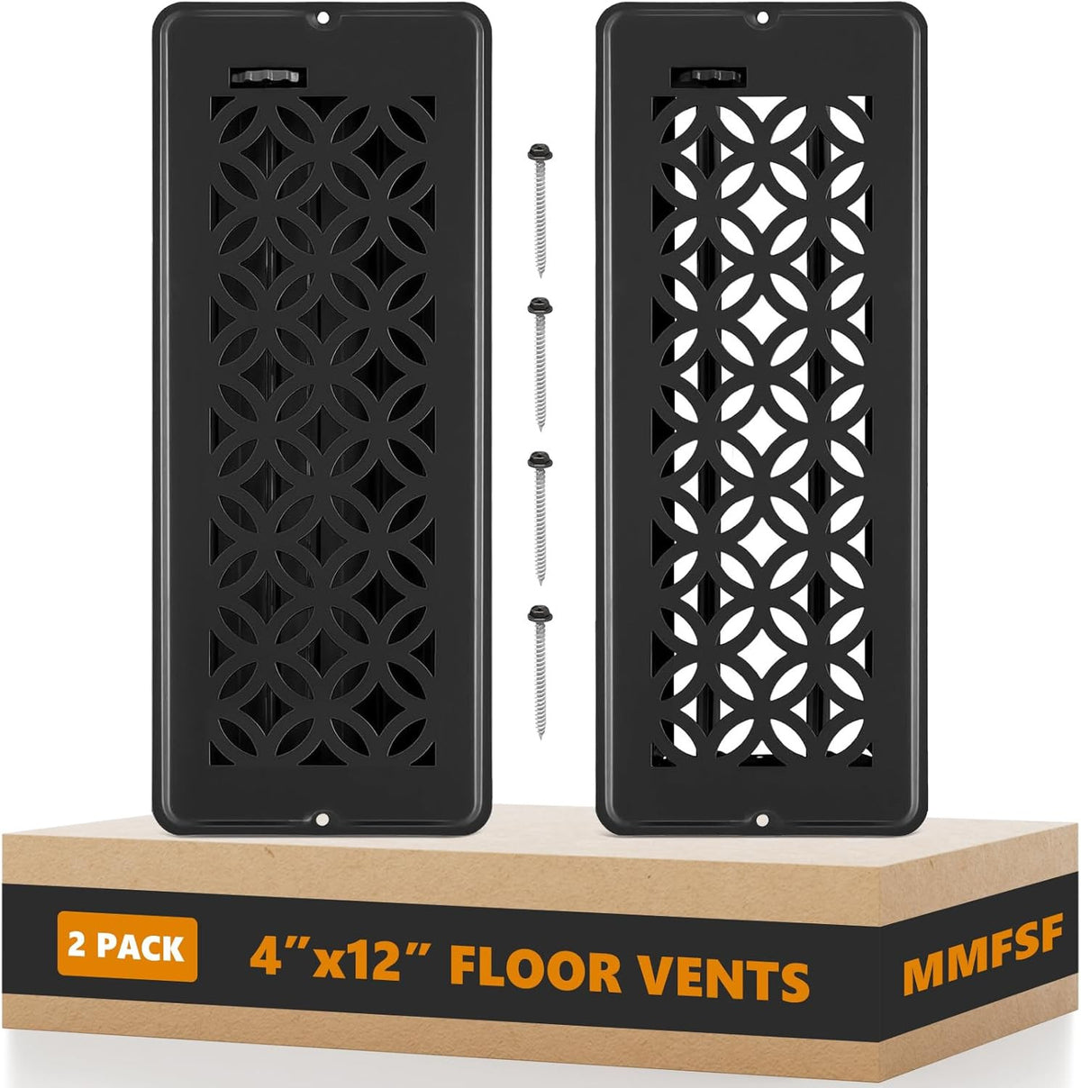 Floor Vent Covers, Floor Register 4X12, 2 Pack Adjustable Decorative Vent Covers