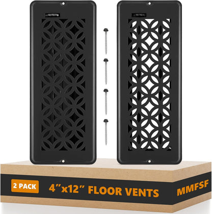Floor Vent Covers, Floor Register 4X12, 2 Pack Adjustable Decorative Vent Covers