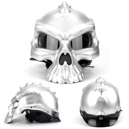 NEW Vintage Motorcycle Helmet Fashion Reversible Skull Half-Helmet For Men Women