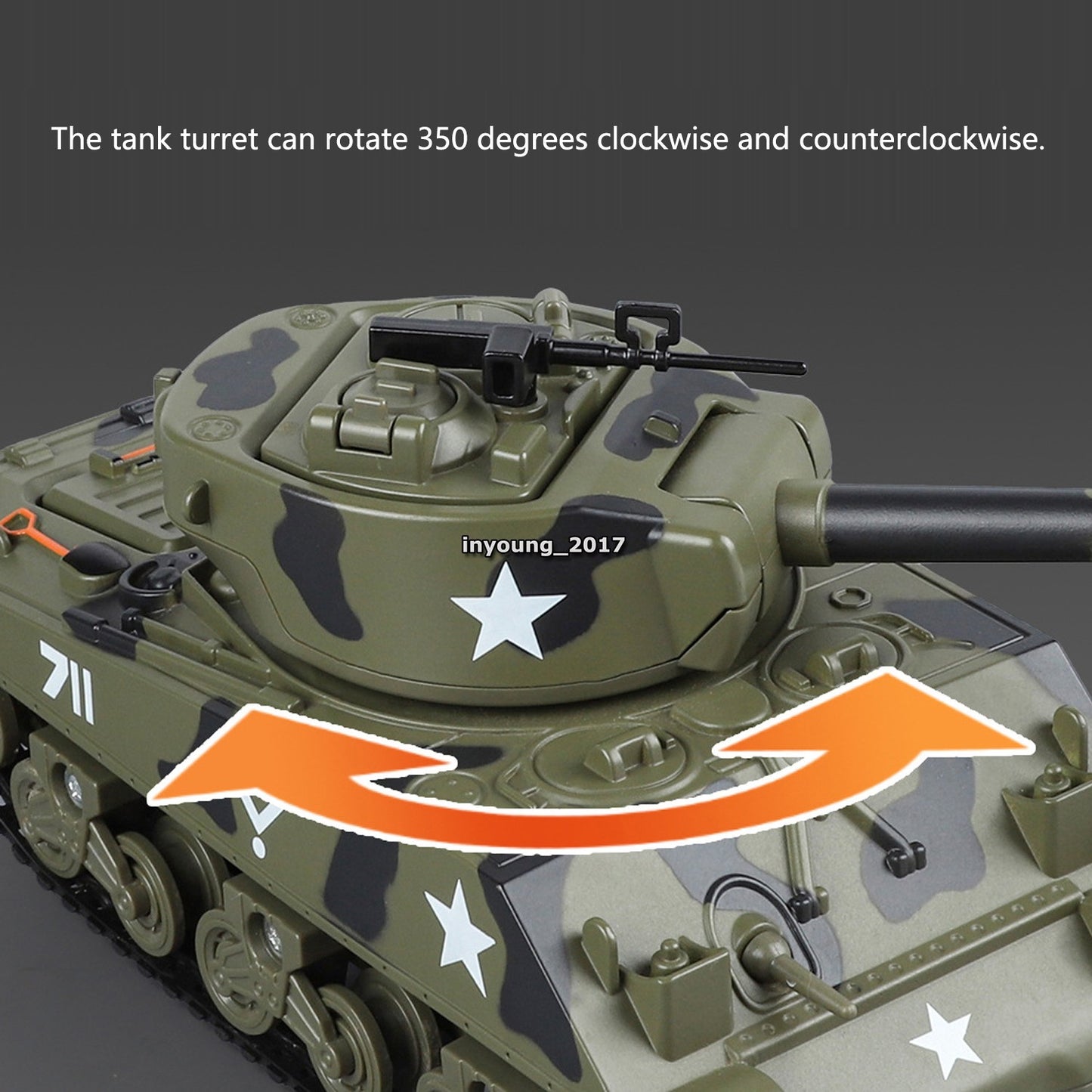 1/34 M4 Sherman Tank Model Diecast Tank Toy Boys Toys for Kids Gifts Camouflage