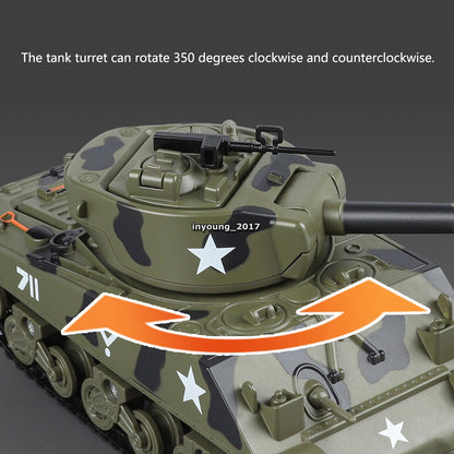 1/34 M4 Sherman Tank Model Diecast Tank Toy Boys Toys for Kids Gifts Camouflage