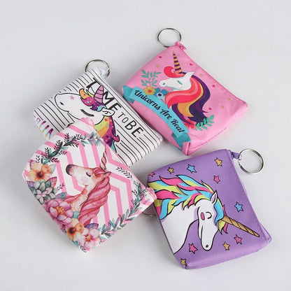 Mini Portable Bags Women Girl Unicorn/Flamingo Printing Coin Purse Holder Wallet
