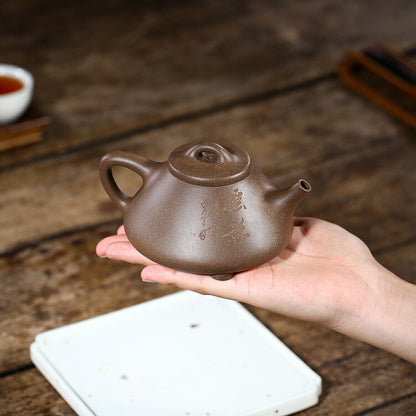 Bamboo Carved Handmade Tea Pot Real Yixing Zisha Clay Pot Tea Shipiao Pot Marked