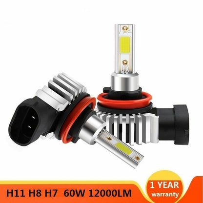 Car LED Headlight 2pcs 60W 12000LM Bulbs H11 9006 HB4 9005 HB3 H4 H7 H8 H9 H1 D9
