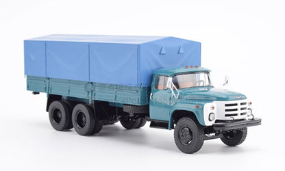 1:43 SSM ZIL-133GYA 3-axle Flatbet Truck &Cloak Construct Vehicle Diecast Model
