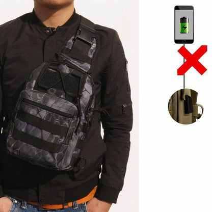 Shoulder Bag Bottle Pouch Chest Outdoor Travel Hunting Climbing Hiking Backpack