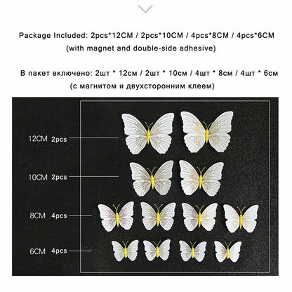 Butterfly Wall Sticker 12pcs/set Ambilight 3D Home Decoration Room Fridge Magnet