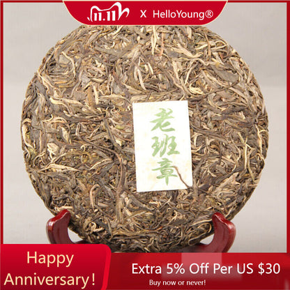 Natural Laobanz Slope Ancient Tree Pu'er Tea Cake Health Green Tea 357g-