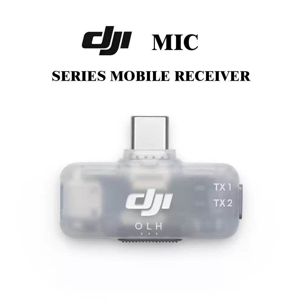 DJI Mic Wireless Receiver for Phone - Plug & Play, Noise Canc, Mobile Rec