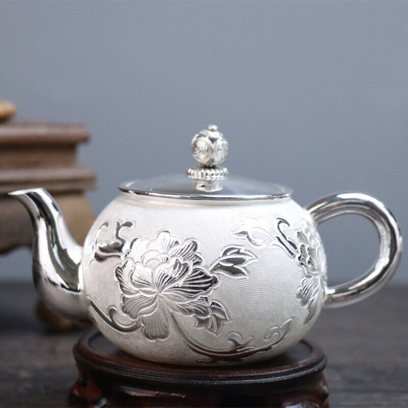 Sterling Silver Tea Set Stove Kettle Tea Pot Tea Cups 100% 999 Silver Snowflake