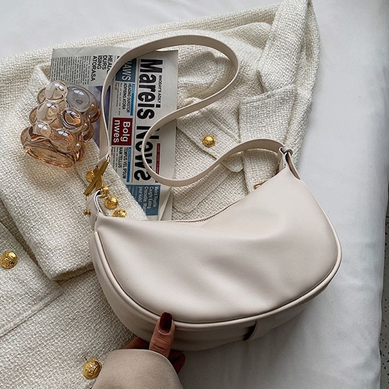 Vintage Bag Synthetic Leather Zipper Shoulder Purses Simple Handbags 28*15*8 CM