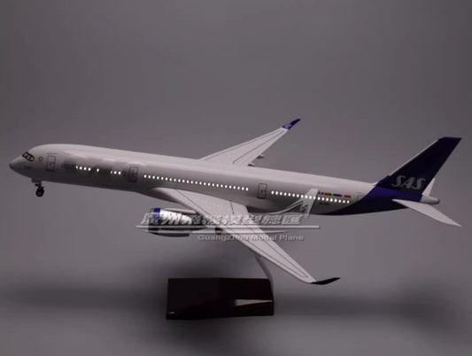 47CM SAS AIRBUS A350 Airplane Led Sound-controlled Light Resin Aircraft Model