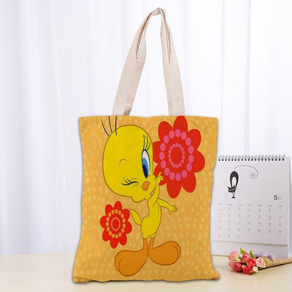 Printed Canvas Tote Bag 30x35cm Cotton Linen Handbag Shopping Women Handbag 1 PC