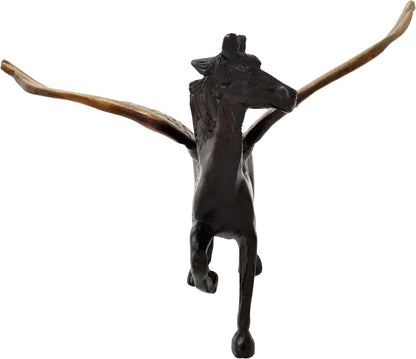 Flying Angel Brass Running Horse Showpiece for Home Decor Feng Shui Statue Idol