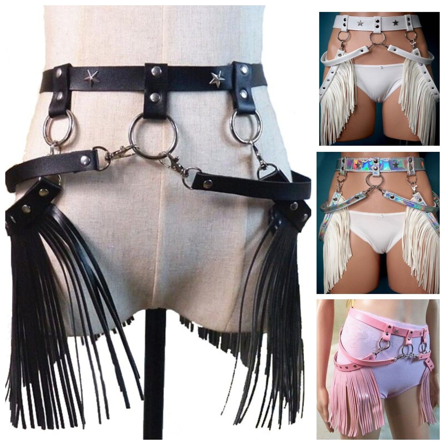 Women Belt Tassel Boho Fringe Wide Girl Personality Leather Bondage Waist Straps