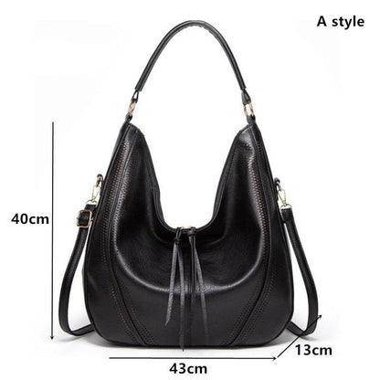 Synthetic Leather Handbag Hollow Double Tassel Shoulder Crossbody Bag Purse 1 PC