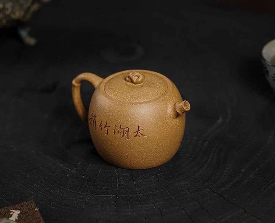 180cc chinese Yixing Handmade Zisha teapot Duan clay bamboo Hu Gongfu Tea Pot