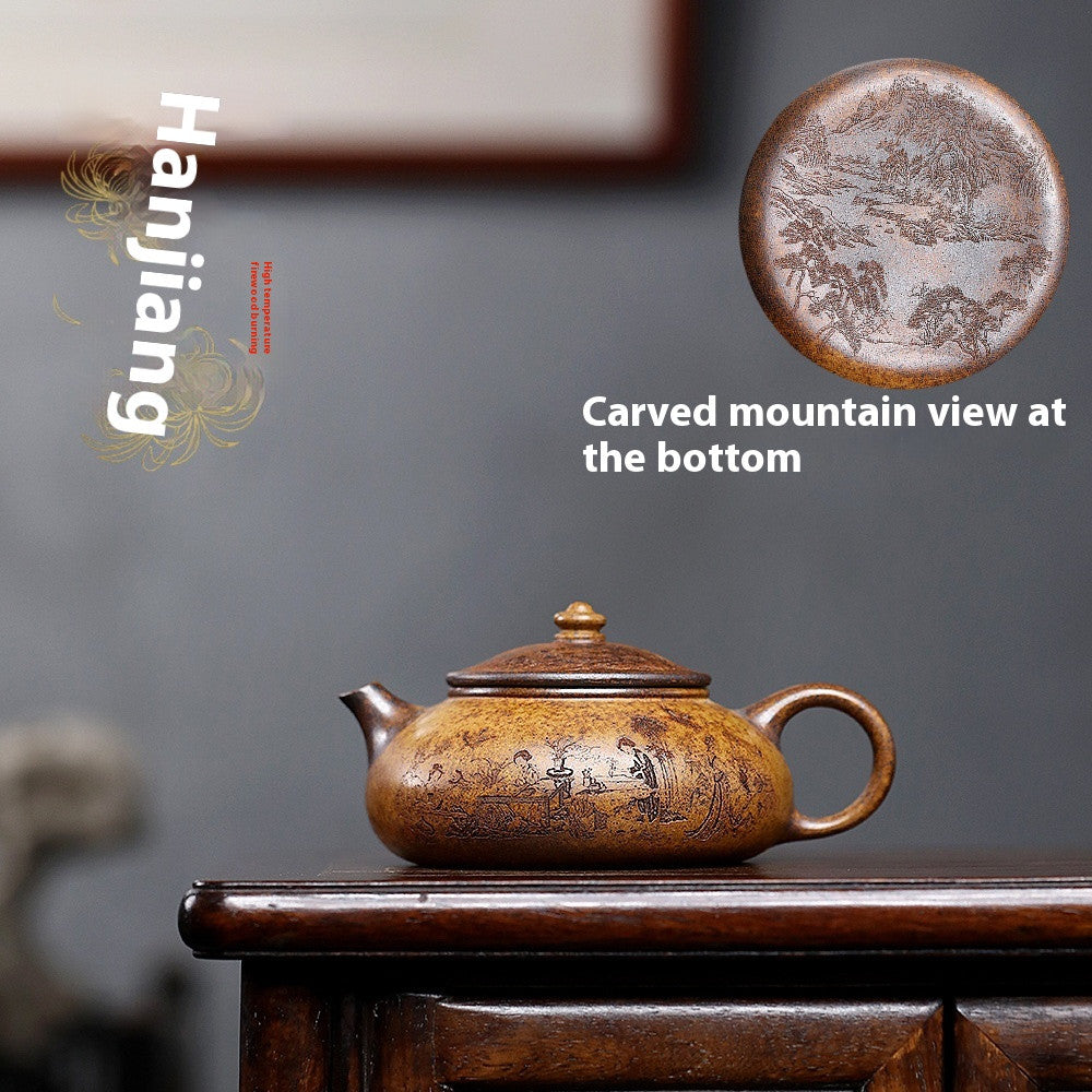 Yixing Zisha TeaPot 300cc Handmade Teapot Household Kung Fu Tea Set