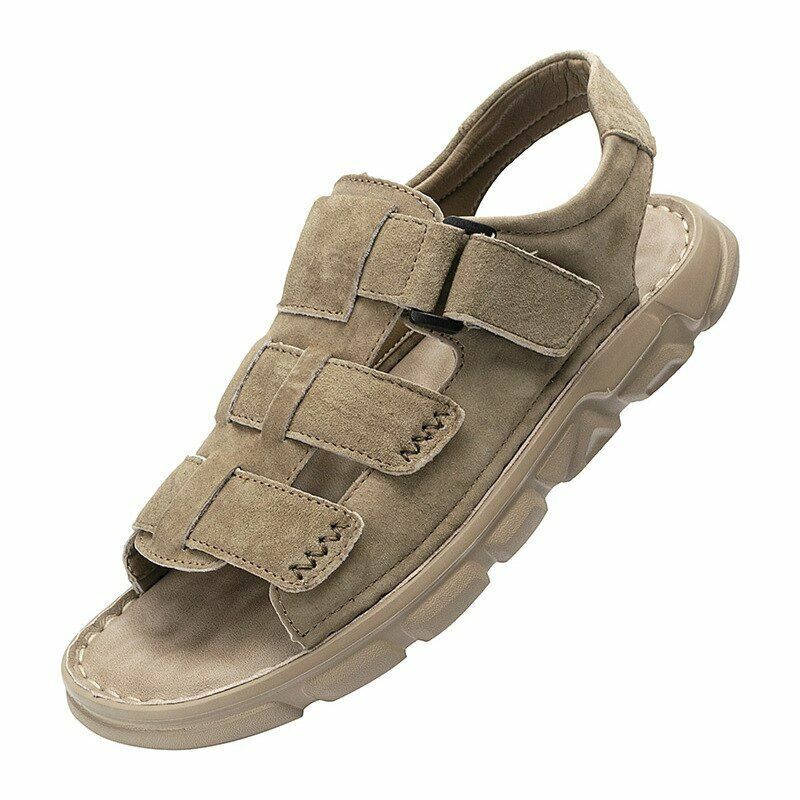 Upstream shoes leather breathable sandals summer Wading shoes soft-soled beach