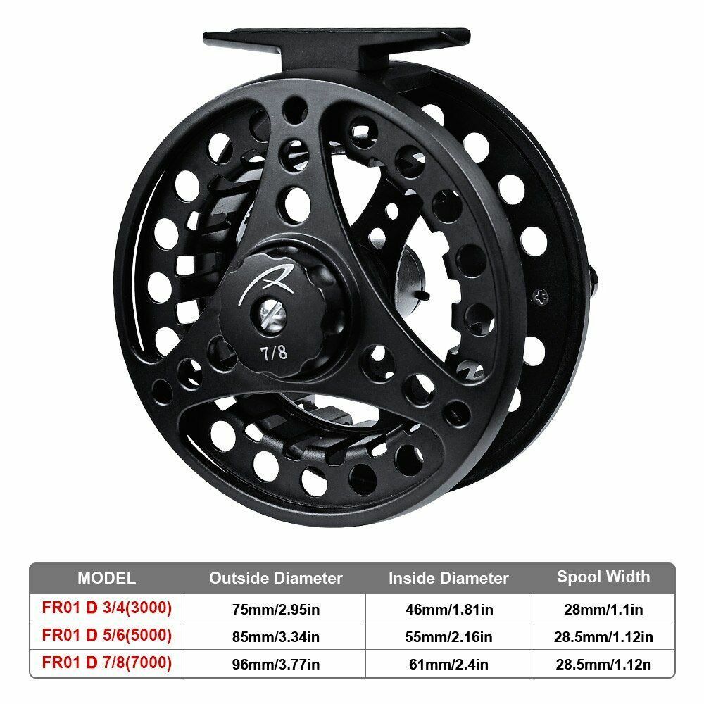 Fly Fishing Wheel 3/4-5/6-7/8 WT Reel Aluminum CNC Machine Cut Large Die Casting