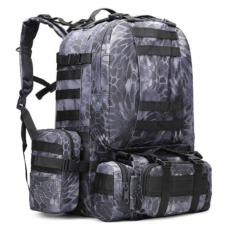 Tactical Backpack 50L Waterproof Bag Hiking Rucksack Outdoor Camping Equipment