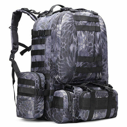 Tactical Backpack 50L Waterproof Bag Hiking Rucksack Outdoor Camping Equipment