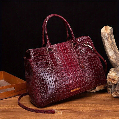 Crocodile Embossed Handbag Women's Fashion Leather Crossbody Bag Purse