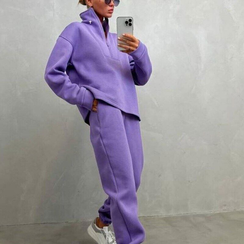 Women Suits Two Piece Long Sleeve Sweatshirt Sports Pants Outfit Set Tracksuits