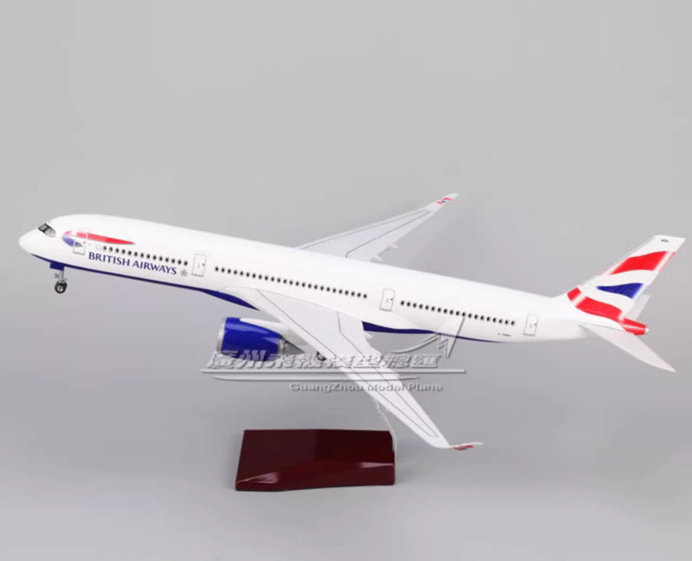 47CM 1:142 BRITISH AIRWAYS AIRBUS A350 Airplane Landing Gears Resin Plane Model