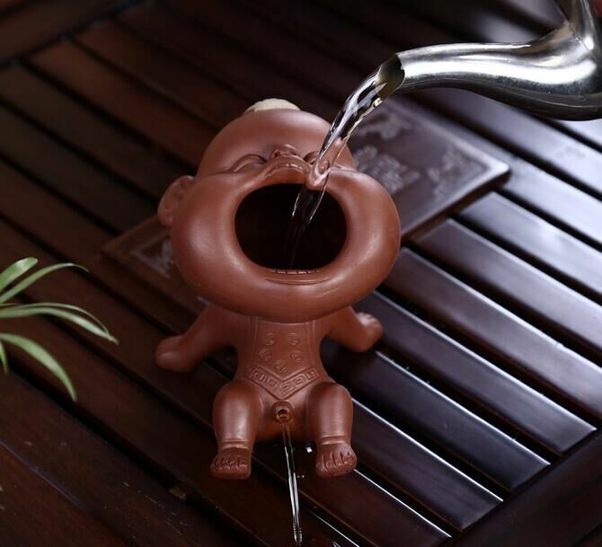 Tea Pets Purple Clay Decoration Crafts Monk Baby Boy Spray Pee Tea Accessories
