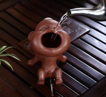 Tea Pets Purple Clay Decoration Crafts Monk Baby Boy Spray Pee Tea Accessories