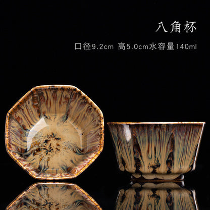 Tea Cup Ceramic Kungfu Teacup Chinese Jianzhan Traditional Ceramic Art Best Gift