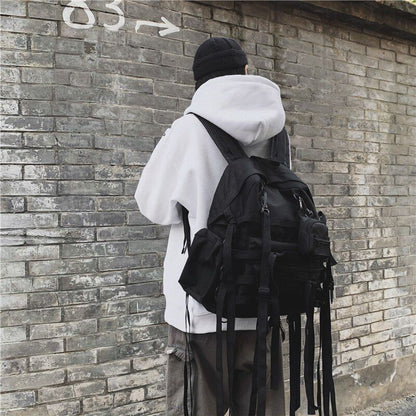 Black Backpacks Travel Bag Casual Shoulder Punk Unisex Bags 31*12*42 CM Canvas