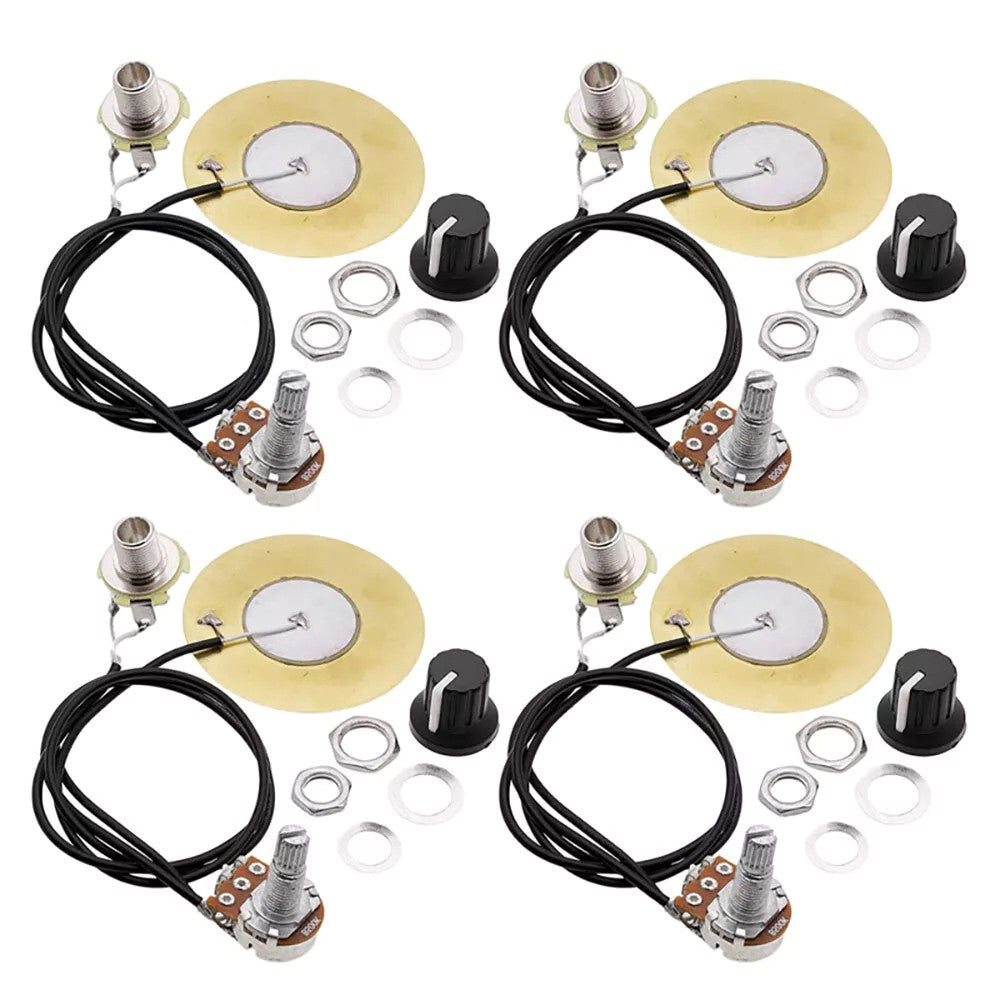4Pcs 50MM Guitar Violin Piezo Transducer Pickup Open Pickup 6.35MM Output