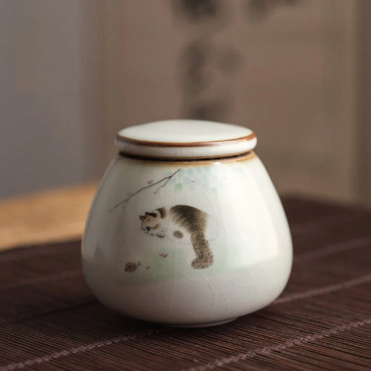 Ceramic Tea Canisters Lovely Cat Loose Tea Storage