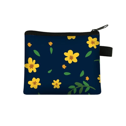 Floral Print 13.5*11 CM Cosmetic Bag Napkin Organizer Coin Card Lipstick Pouches