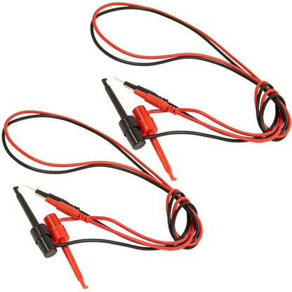 2 Red & 2 Black Minigrabber IC Hook to Male Jumper Pin for Breadboard Test Leads