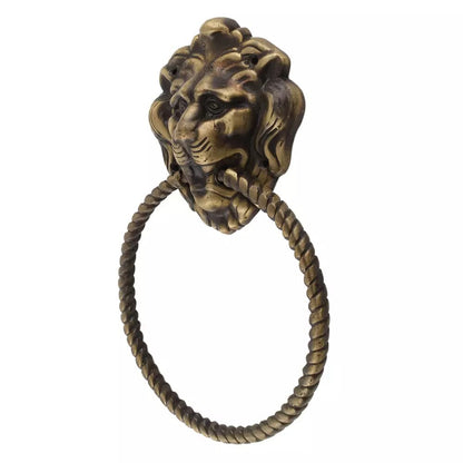 Antique Look Lion Brass Door Knocker With Rope Ring Door Bell Home Decor