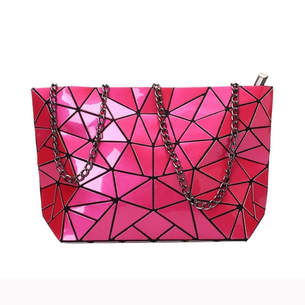 Chain Shoulder Bag Geometric Messenger Bags Plain Folding Crossbody Bags Clutch