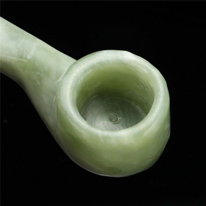Natural Jade Stone Straight Pipe Smoking Tobacco Cigarette Pipes Holder