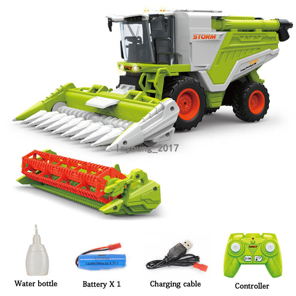 Remote Control Tractor Toy 1/24 2.4GHz RC Tractor Front Harvester for Kids Boys
