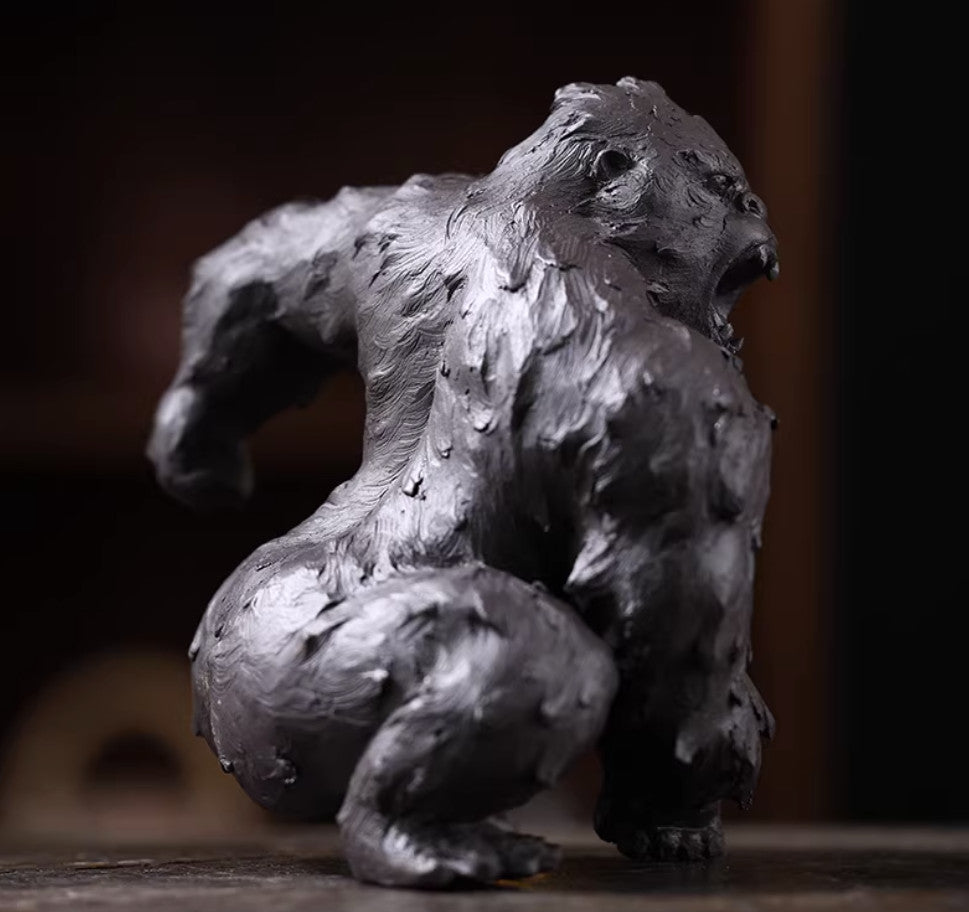 Chinese Yixing Accessories Zisha Tea Pet King Kong Decoration Black Clay Gorilla