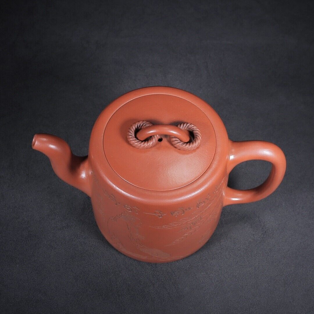 l-0Chinese Yixing Zisha Clay Handmade Exquisite Teapot （双圈 底款：景舟制壶）